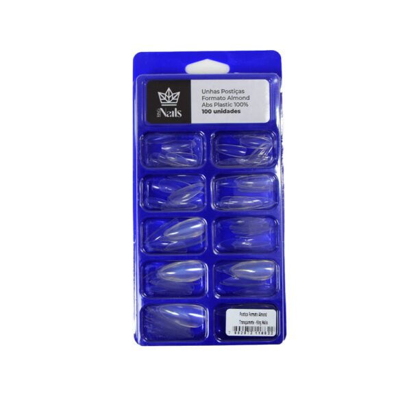 Postiça Almond Transparente 100Unid - King Nails
