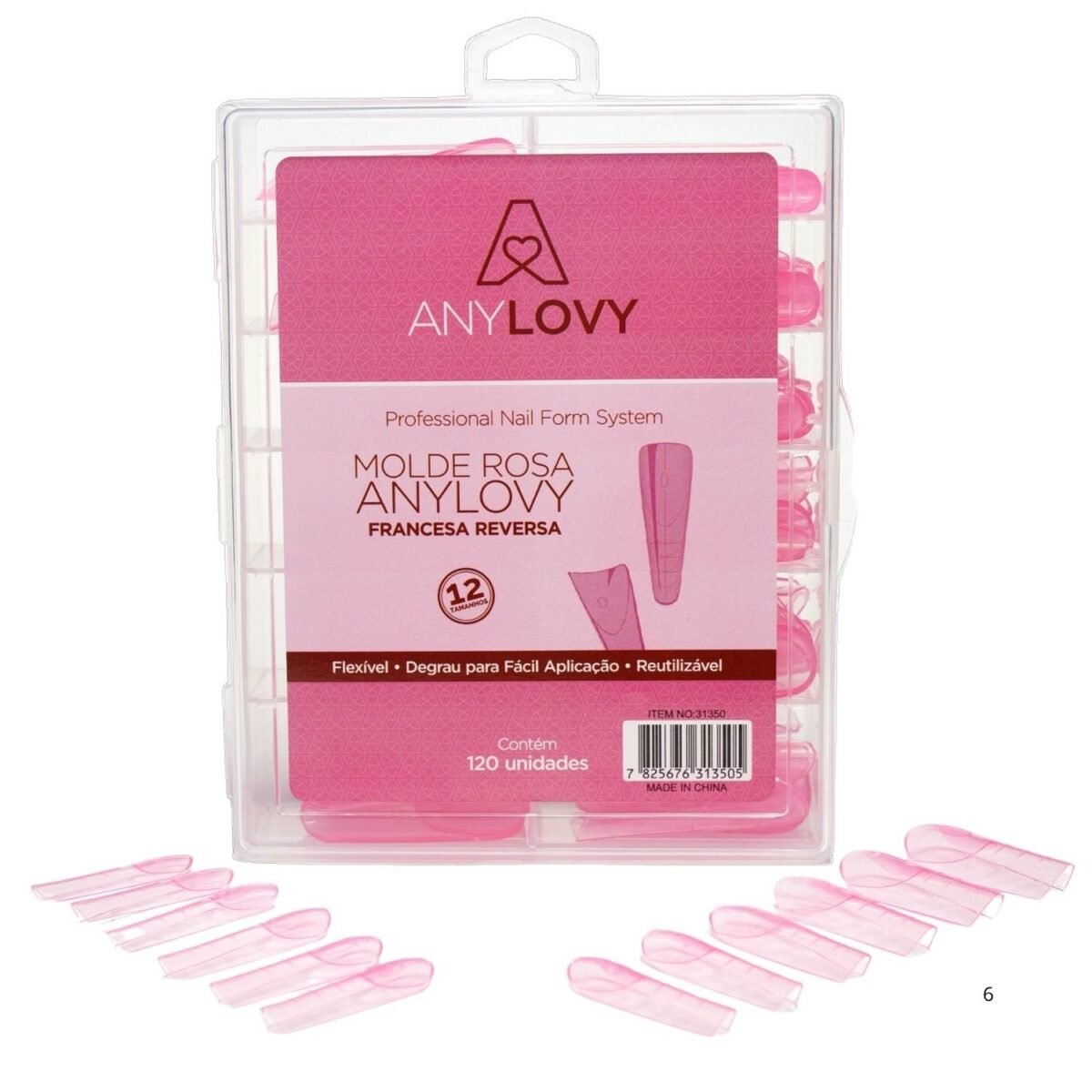 Molde F1 Rosa Francesa Reversa 120pcs - Any Lovy - Imagem 1