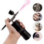 Aerógrafo Portátil com Mini Compressor Bivolt Para Unhas Bolo Maquiagem Cabelo