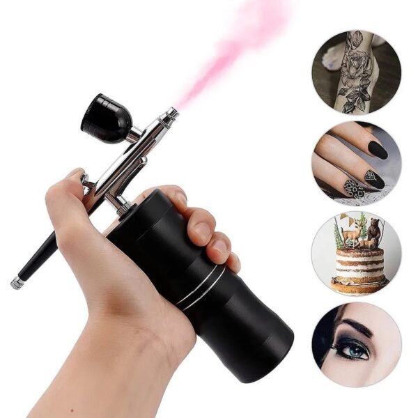 Aerógrafo Portátil com Mini Compressor Bivolt Para Unhas Bolo Maquiagem Cabelo