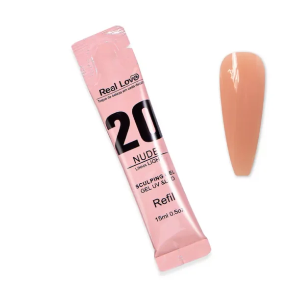 Gel Em Sachê Nude 20 Linha Ligth  15Ml - Real Love