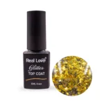 Top Coat Glitter Ouro 12Ml - Real Love