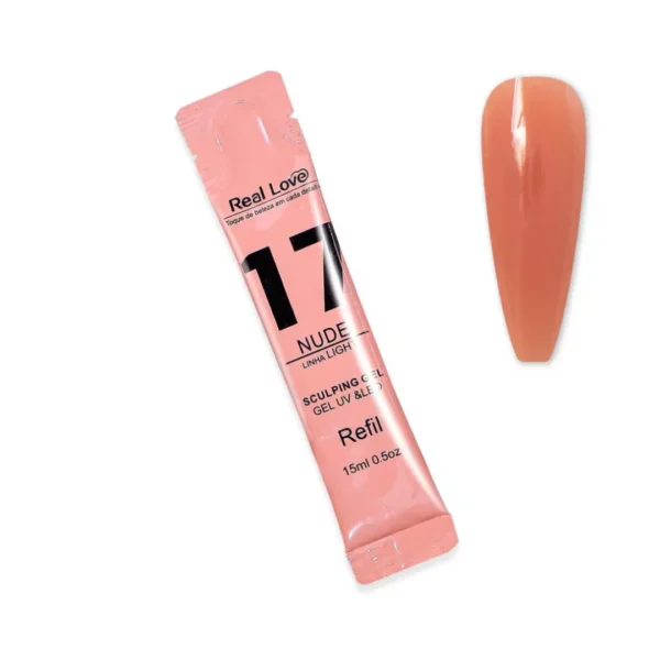 Gel Em Sachê Nude 17 Linha Ligth  15Ml - Real Love