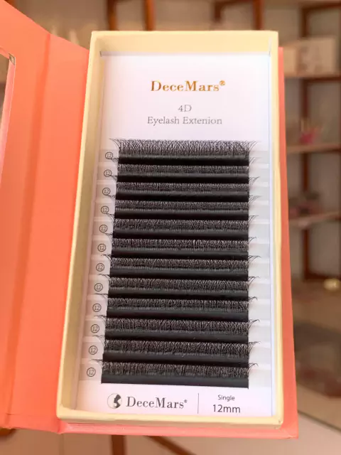 Cilios de Extensão 0.07 D 12mm - DeceMars Cx Rosa HJM62