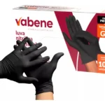 Luva Nitrílica Preta 100 unid - Vabene