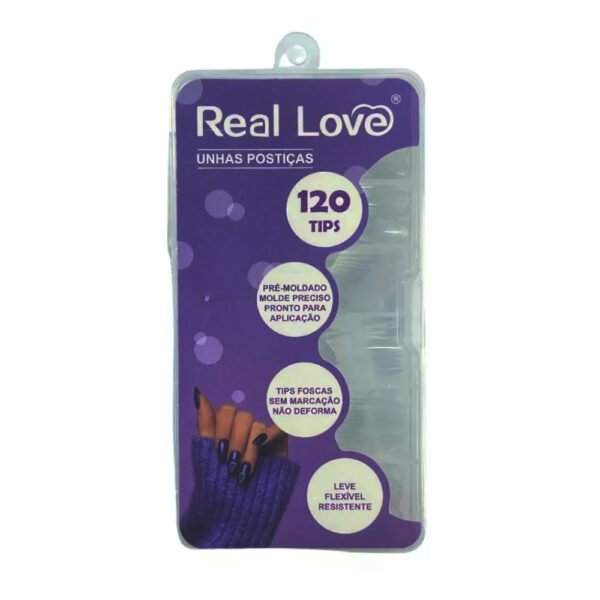 Postiça Transparente Quadrada 100Tips - Real Love