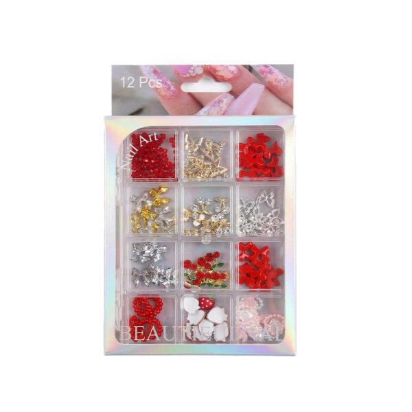 Charme De Unha Vermelho 12pcs - Beautieulnai