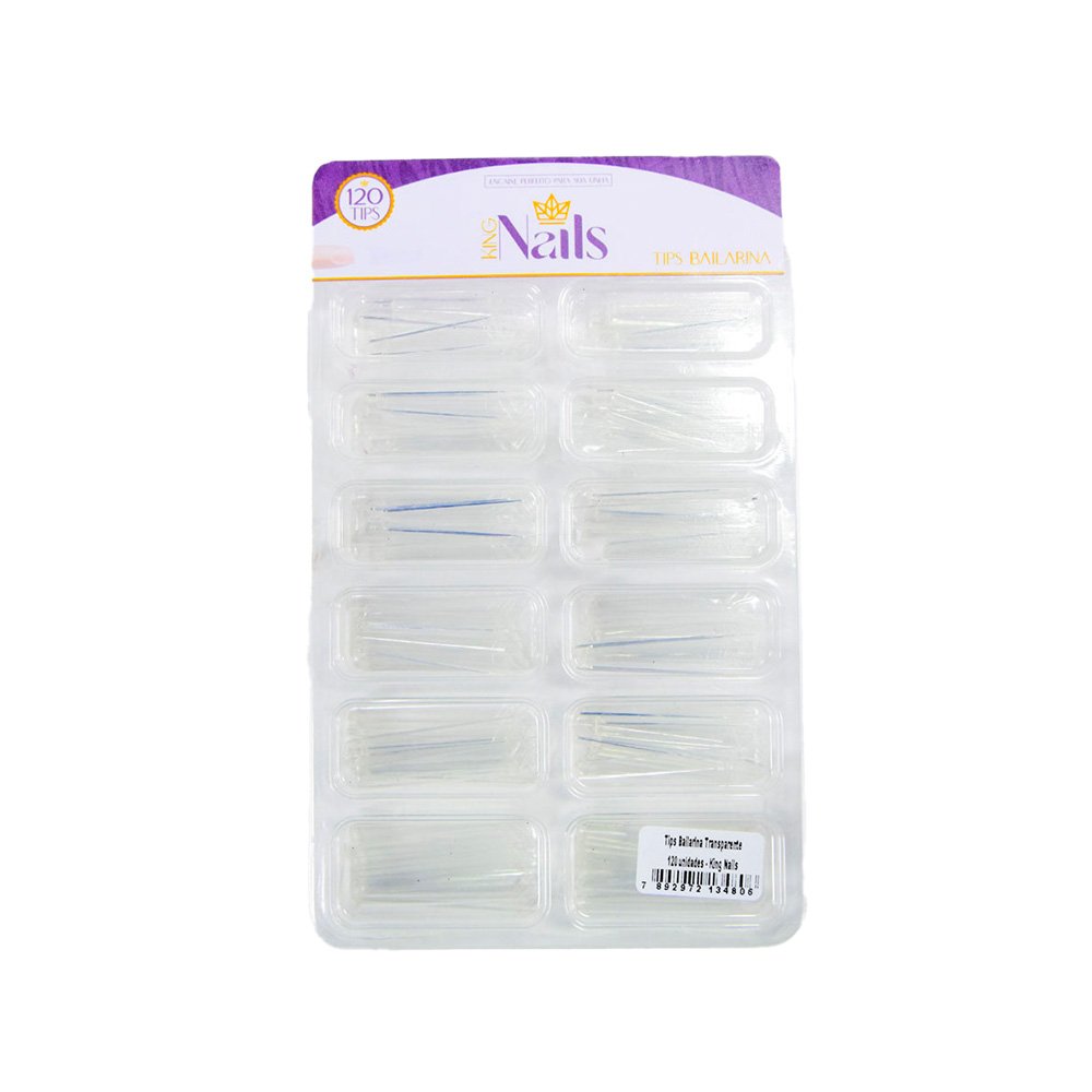 0285c22f7816c2515c778aaf19a696c2.jpg Tips Bailarina Transparente 120un - King Nails - Imagem 1