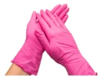 Luva Nitrílica Rosa 100 unid - Vabene - Imagem 2