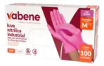 Luva Nitrílica Rosa 100 unid - Vabene