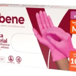 Luva Nitrílica Rosa 100 unid - Vabene