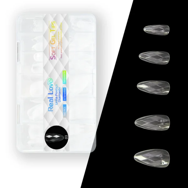 Tips Soft Gel  Diamonds 3D 120pcs - Real Love