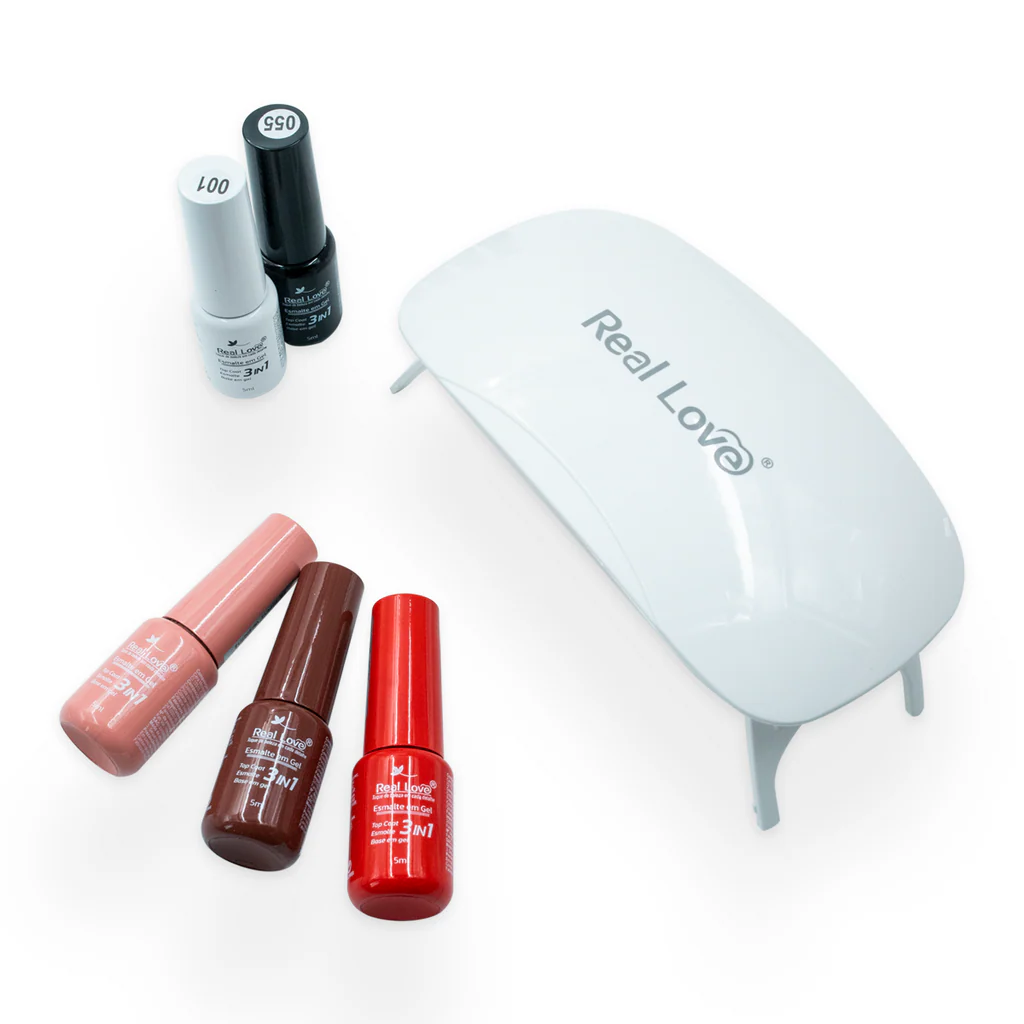 073fdca7d8a5bbf532f02a94da2ca886.webp Kit Esmalte 3 em 1 com 10 Cores + Mini Cabine - Real Love - Imagem 1