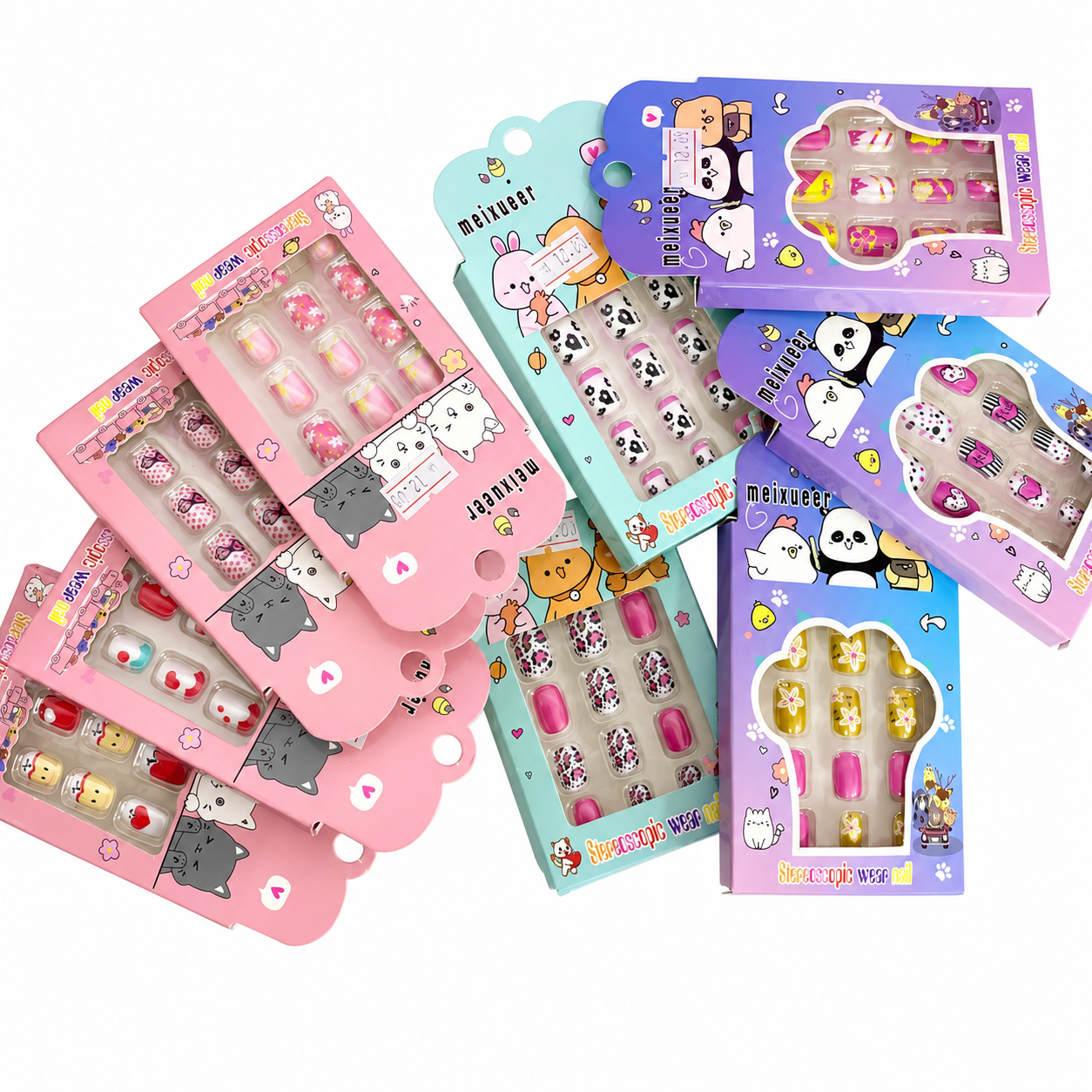 17d957bd310eb1e595c010f97600e4df.png Unha Postiça infantil 12pcs - Meixueer - Imagem 1