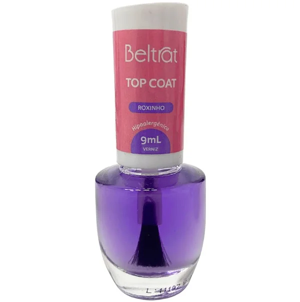 5cb291f5384f3d853d46c2bdb543bcf4.webp Top Coat Roxinho Brilho Extra Secagem Rápida 9ml - Beltrat - Imagem 1