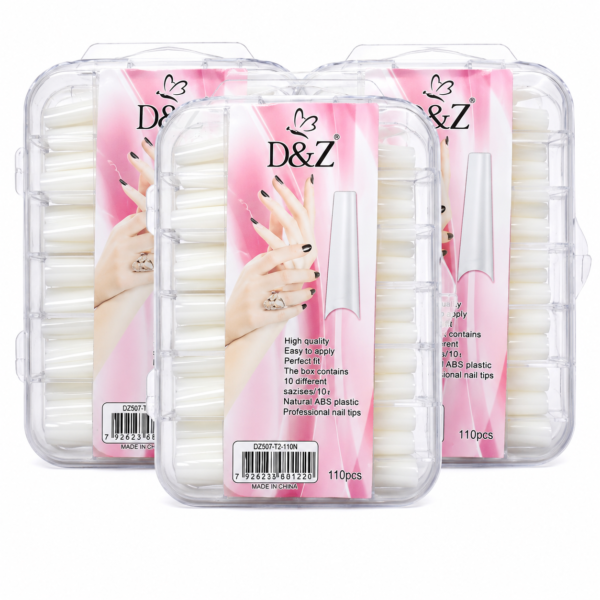Tips Extra Longa Curvatura C Leitosa 100 pcs - D&Z