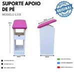 Apoio de Pé Modelo LUX Com Prateleiras em MDF Preto - Imagem 4
