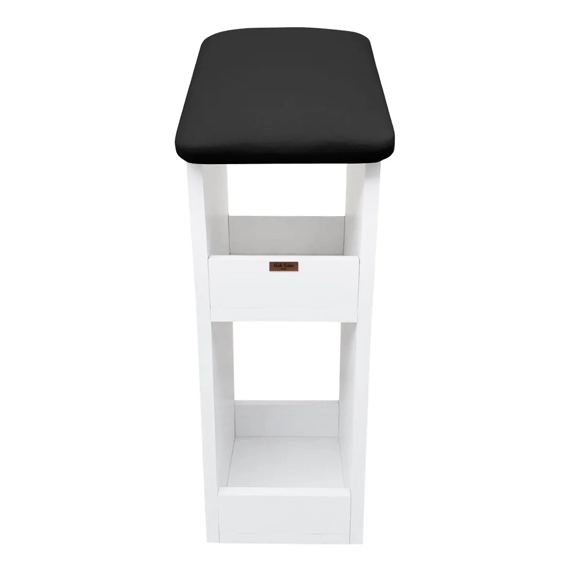 9d6e99978202b944010a2db0f0359e4d.webp Apoio de Pé Modelo LUX Com Prateleiras em MDF Preto - Imagem 1