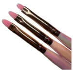 Kit C/ 3 Pincéis Língua De Gato Rosa Perolado - Bella Rosa