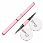 Pincel Ponta Dupla Fino Rosa - Beauty Artists