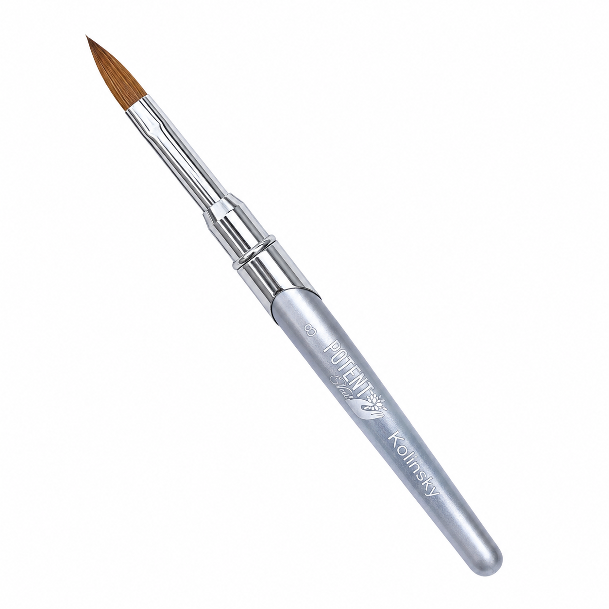 f26642a478833cadeb39a9c335cfabd0.png Pincel Kolinsky Acrilico Cinza #8 - Potent - Imagem 1