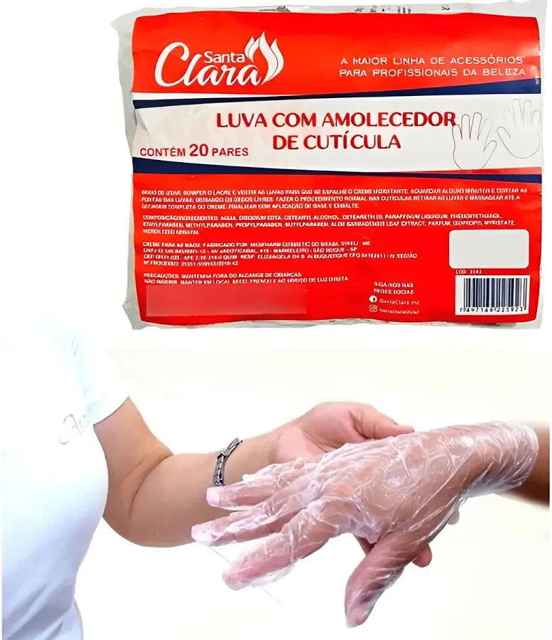 5730c3b69a2a14edf2b90379acdf8038.webp Kit 20 Pares Luvas Manicure C/ Creme Amolecedor De Cutícula - Santa Clara (2592) - Imagem 1