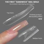 Molde F1 Sanduíche Quadrado Longo 120pcs BW077 - MR Nail - Imagem 2